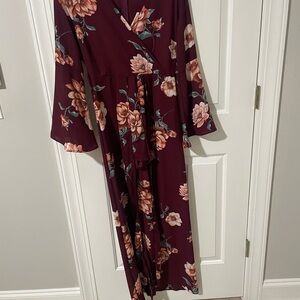 Floral Burgundy Maxi Dress